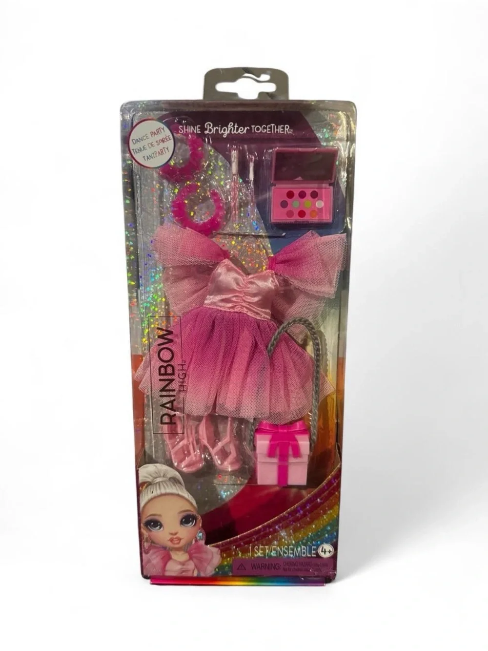 Rainbow Pink Dress & Accessory Set for Kids